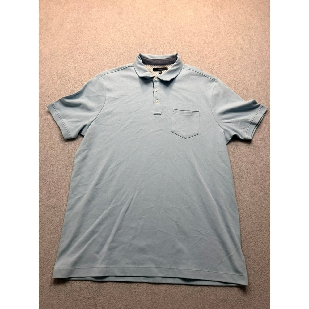 Tahari Mens Light Blue Short Sleeve Pocket Polo Shirt Size XL D-3-1(4001)